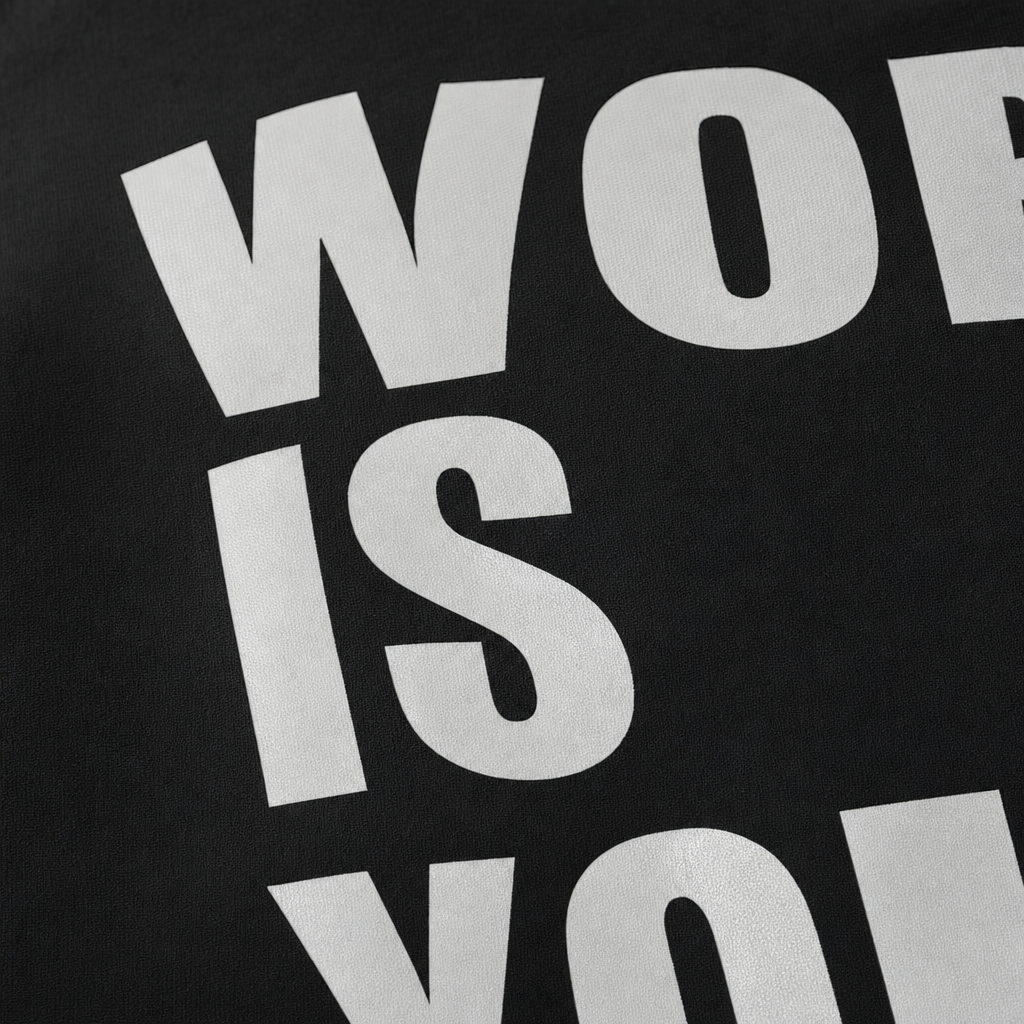 Close-up fabric detail - WORLD IS YOURS OVERSIZED T-SHIRT