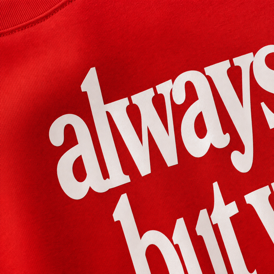 Always Late Red Oversized Tshirt
