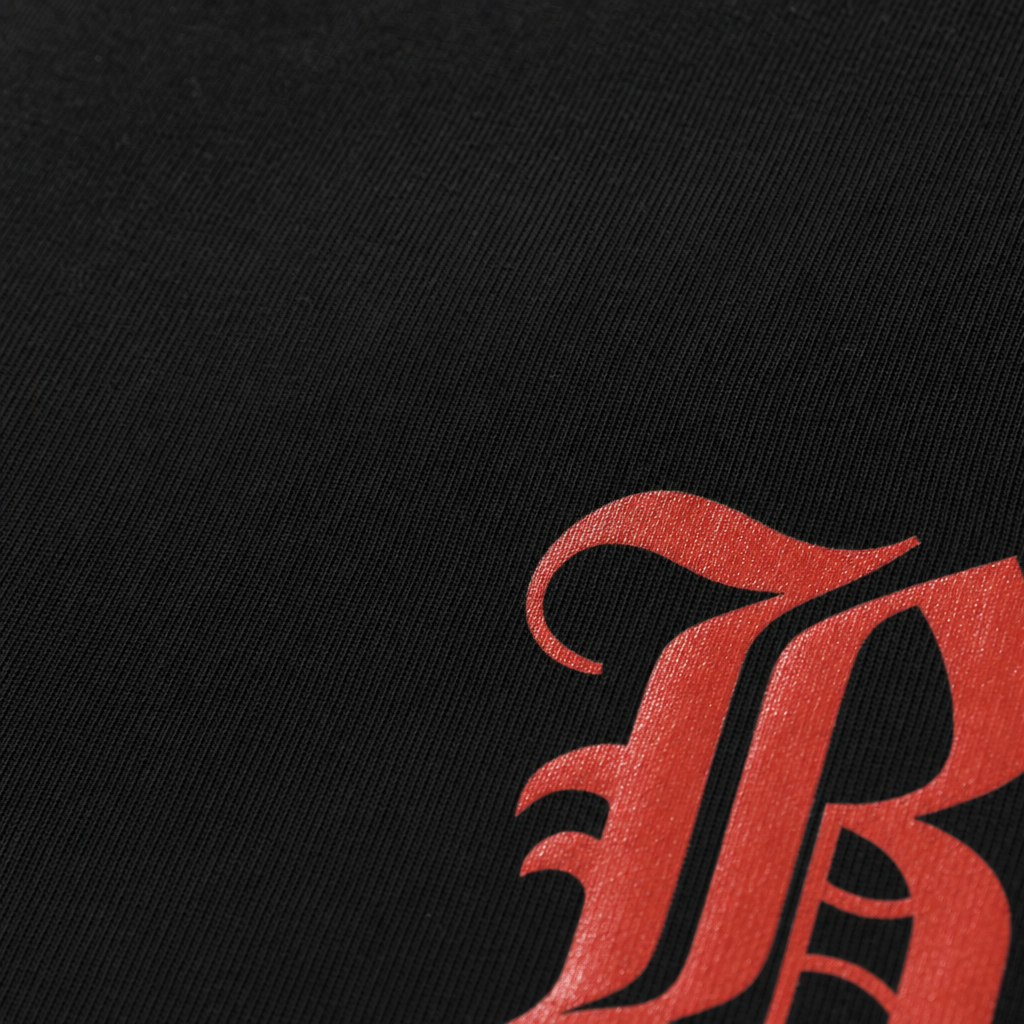 Close-up fabric detail - B BLACKLIST BLACK T-SHIRT