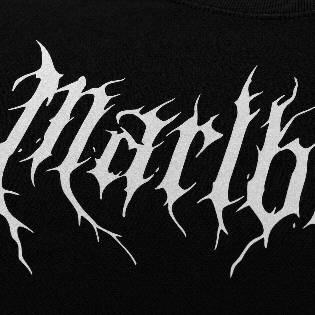 Close-up fabric detail - MALBORO BLACKLIST BLACK T-SHIRT