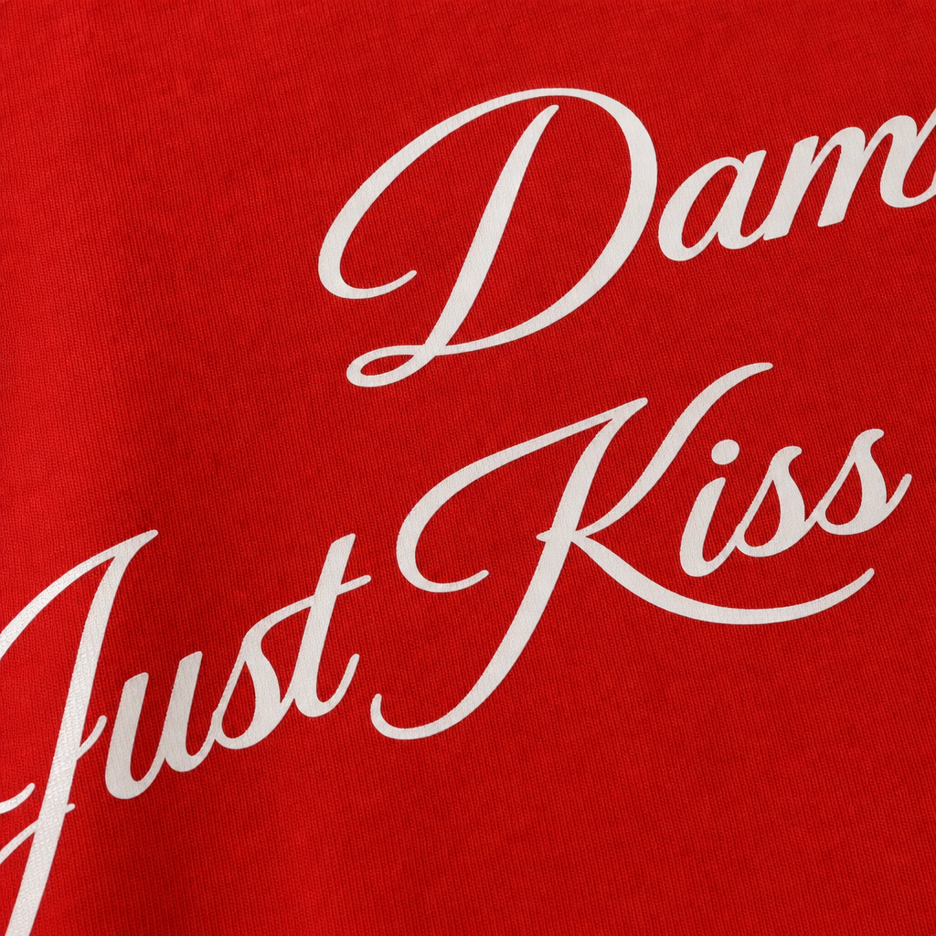 Close-up fabric detail - KISS BLACKLIST RED T-SHIRT