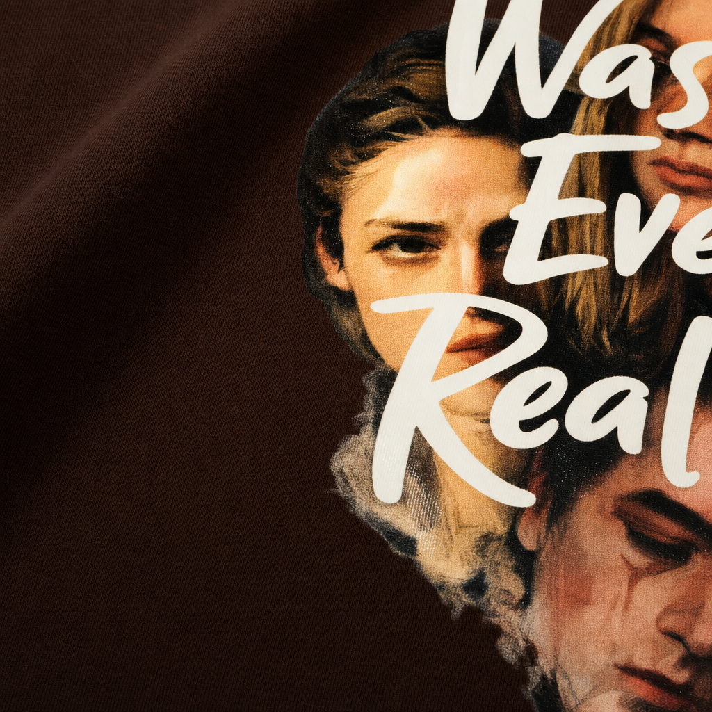 Close-up fabric detail - Blacklist Was it Ever Real T-Shirt Brown