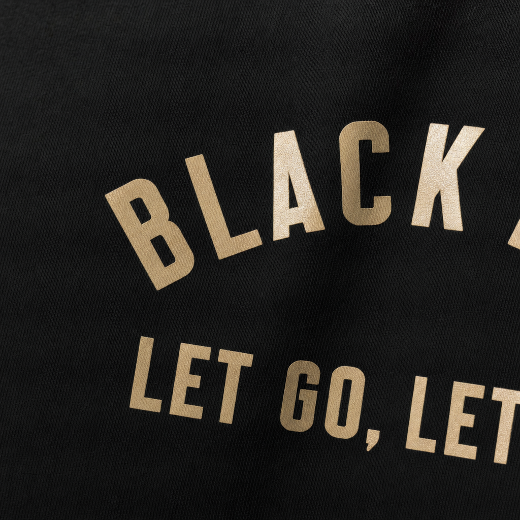 Close-up fabric detail - Blacklist Let Go Let God T-shirt Black