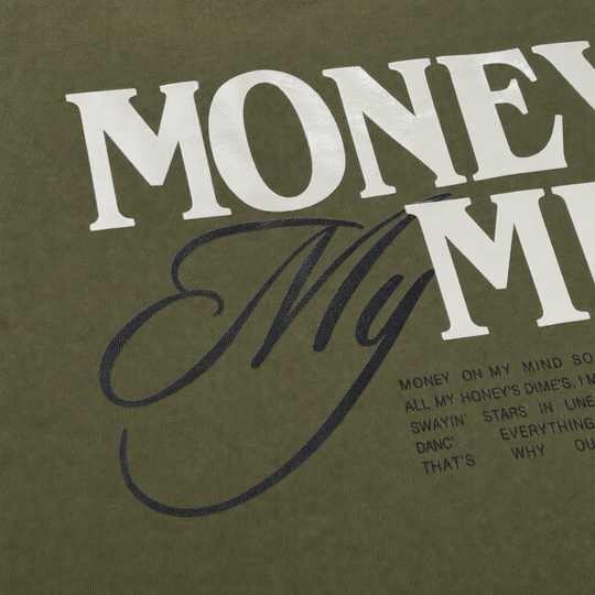 Money on My Mind Olive Oversized T-Shirt