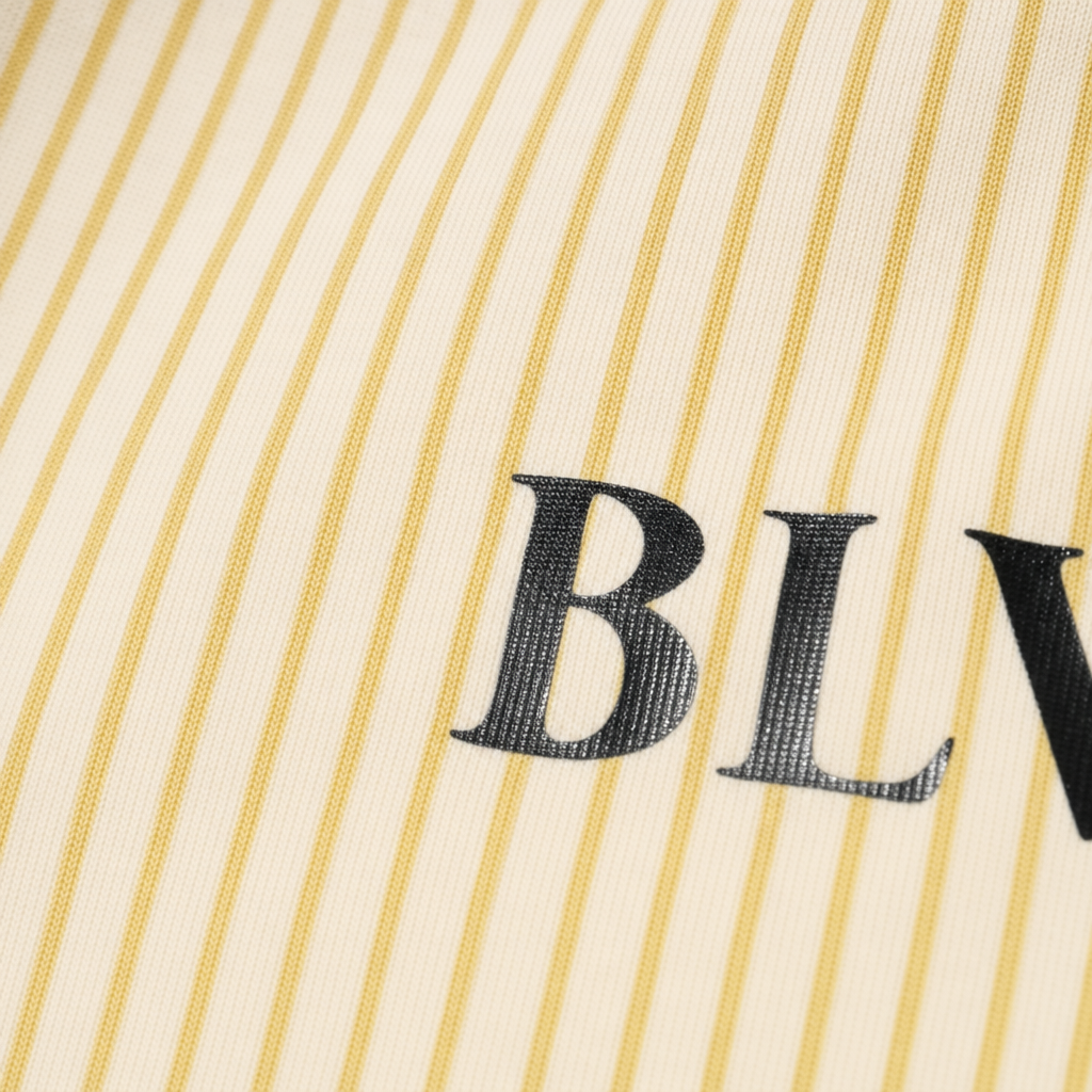 Close-up fabric detail - TRIBE BLACKLIST YELLOW STRIPED SHIRT