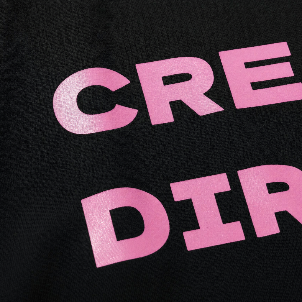 Close-up fabric detail - CREATIVE DIRECTOR BLACKLIST BLACK T-SHIRT