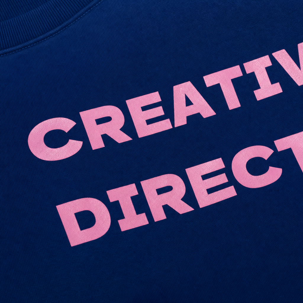 Close-up fabric detail - CREATIVE DIRECTOR BLACKLIST BLUE T-SHIRT