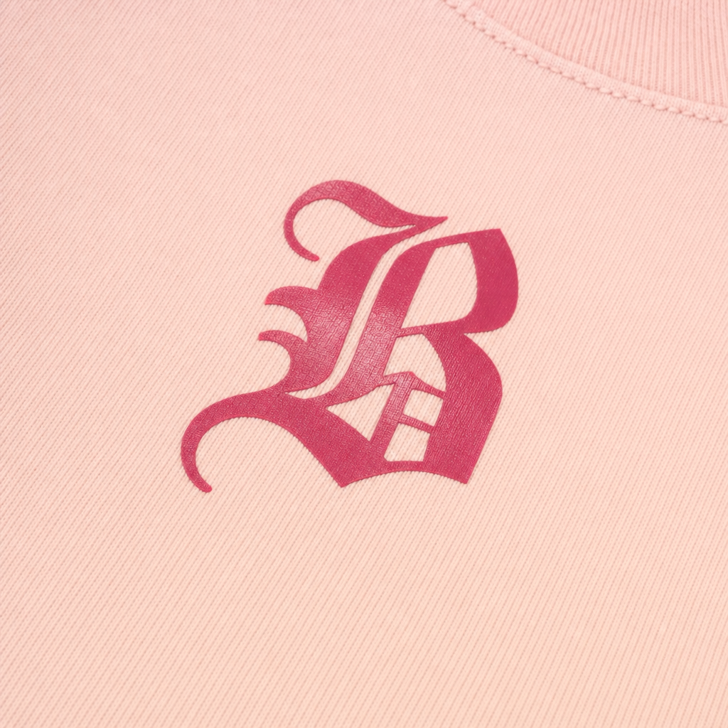 Close-up fabric detail - TIMELESS BLACKLIST PINK T-SHIRT