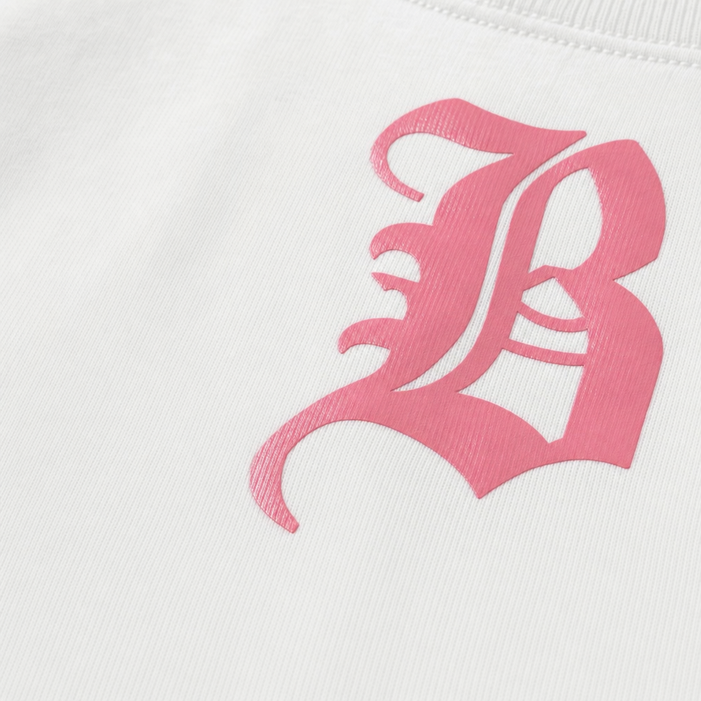 Close-up fabric detail - LOVE SICK BLACKLIST WHITE T-SHIRT