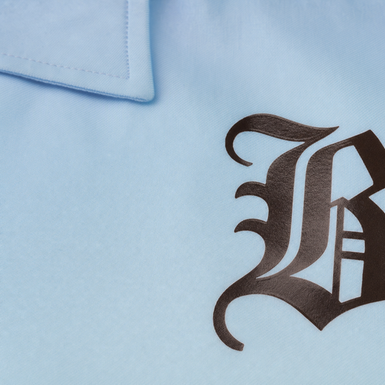 Brown Cross Blacklist Ice Blue Bowling Shirt