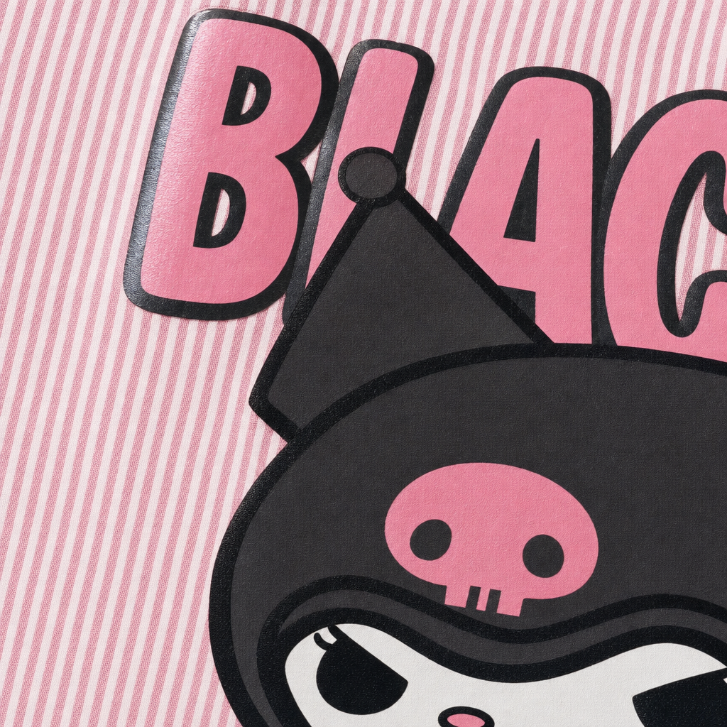 Close-up fabric detail - Blacklist Brat Mode Stripe Shirt – Pink