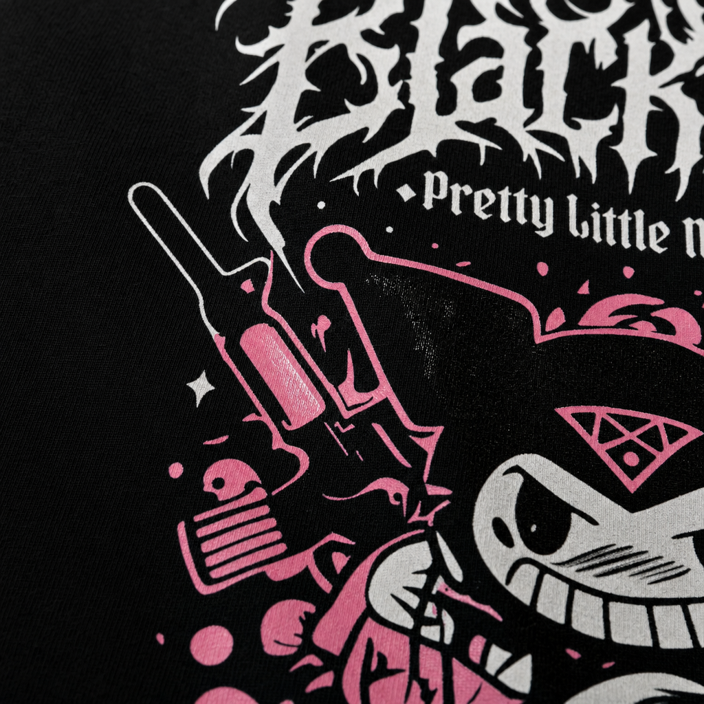 Close-up fabric detail - Blacklist Devil’s Valentine Tee – Black