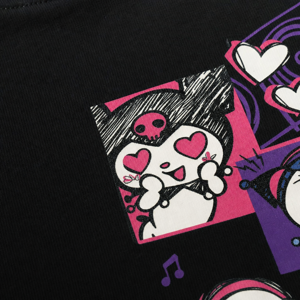 Close-up fabric detail - Blacklist Punk Princess Tee – Black