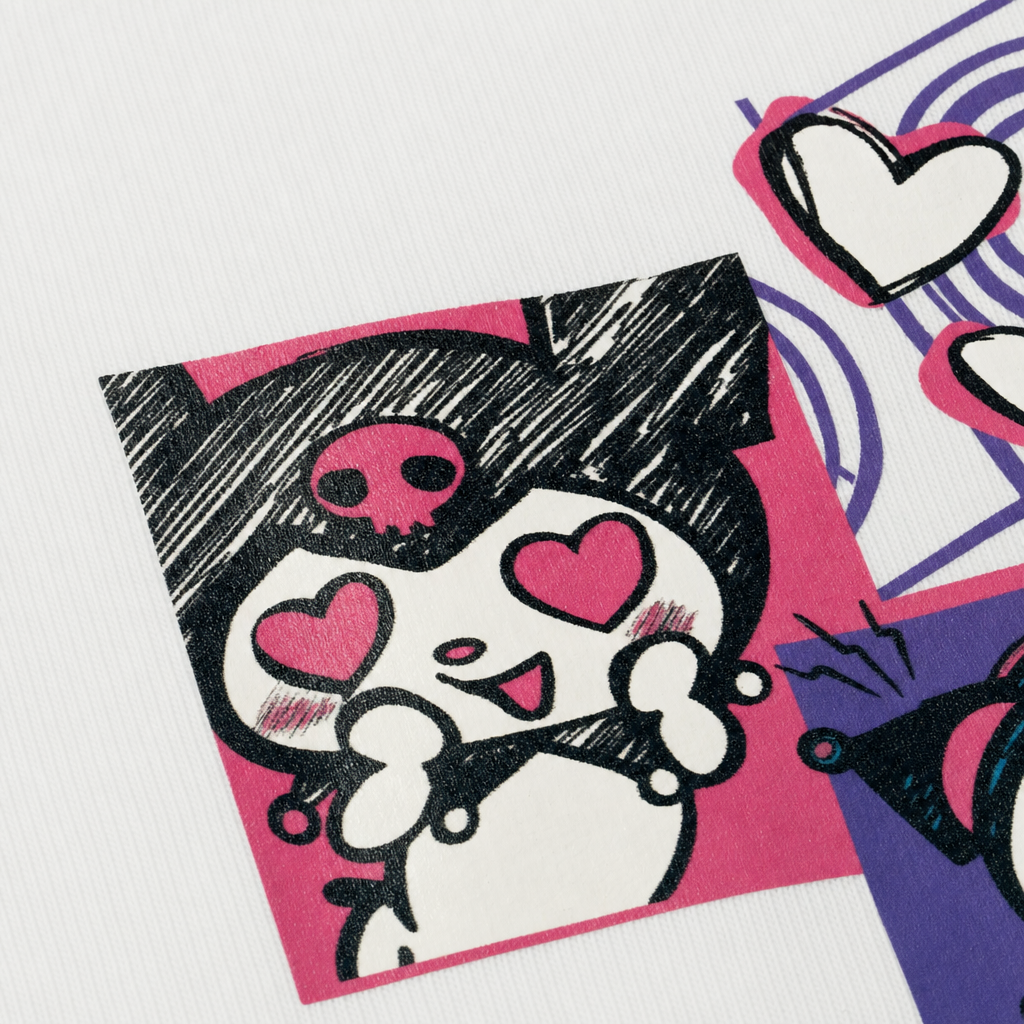Close-up fabric detail - Blacklist Punk Princess Tee – White