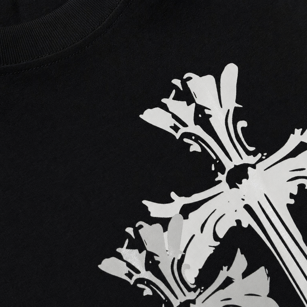 Close-up fabric detail - Blacklist Crosses Black T-shirt 2.0