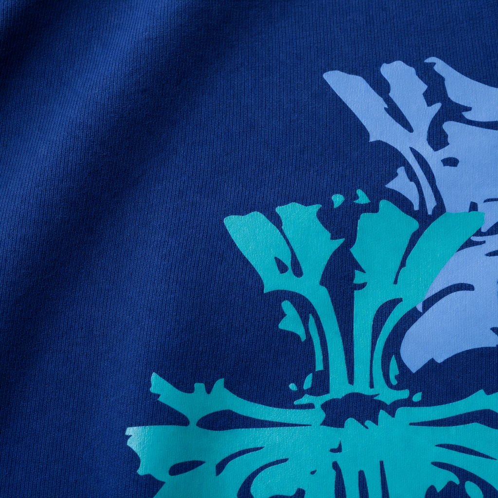 Close-up fabric detail - Blacklist Crosses Blue T-shirt