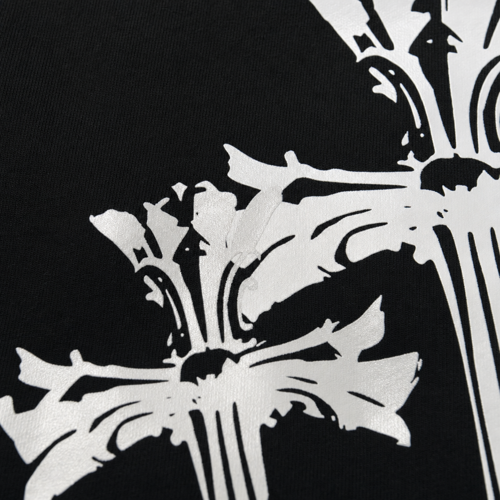 Close-up fabric detail - Blacklist Crosses 2.0 Black T-shirt