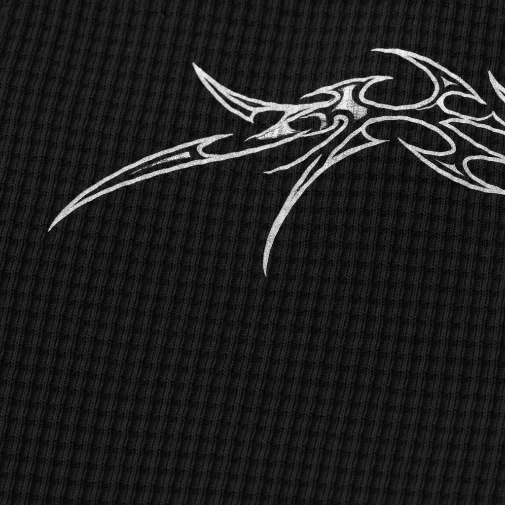 Close-up fabric detail - Blacklist Classic Noir Waffle T-shirt Black