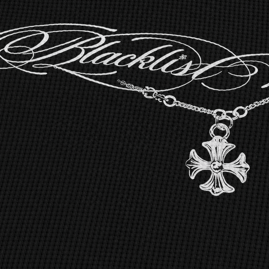 Close-up fabric detail - Blacklist Essence Waffle T-shirt Black
