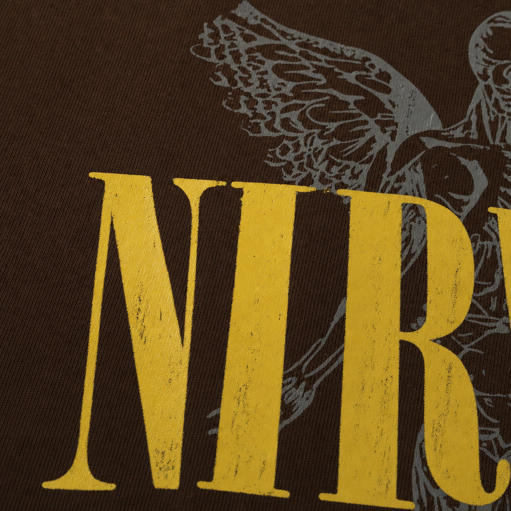 Close-up fabric detail - NIRVANA BROWN T-SHIRT
