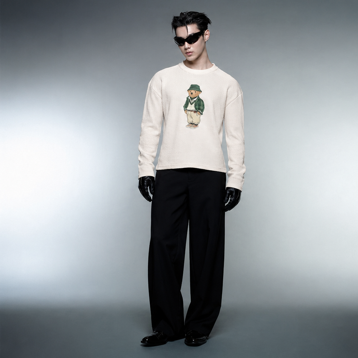 Blacklist Bear Classic Waffle T-shirt Off White