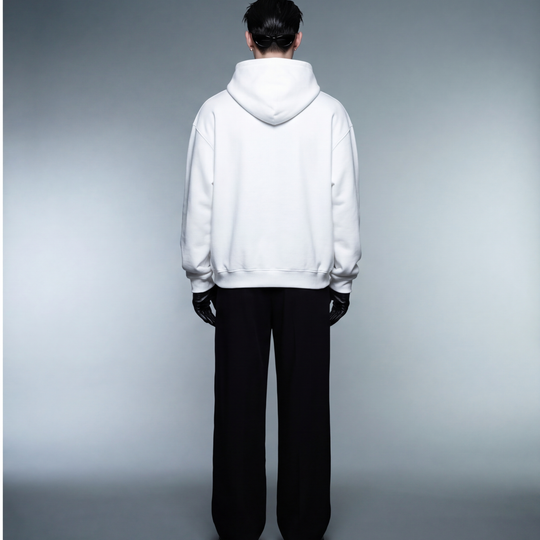 BLACKLIST BEAR OFFICIAL WHITE OVERSIZED HOODIE BASICS 2.0