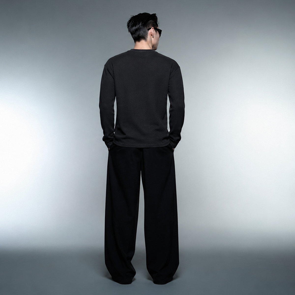 Blacklist Classic Minimal Waffle T-shirt Black