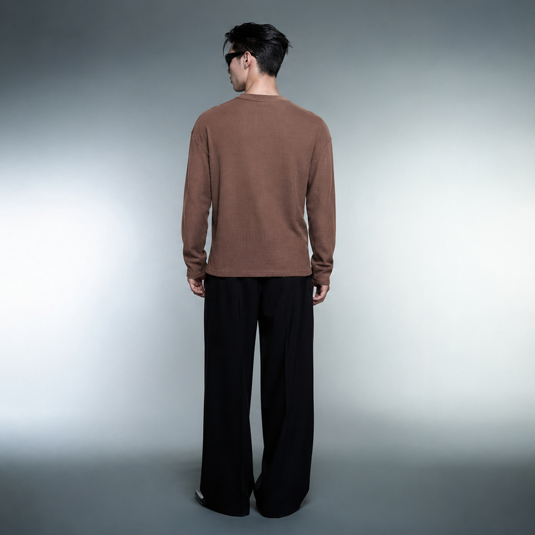Blacklist Classic Minimal Waffle T-Shirt Brown
