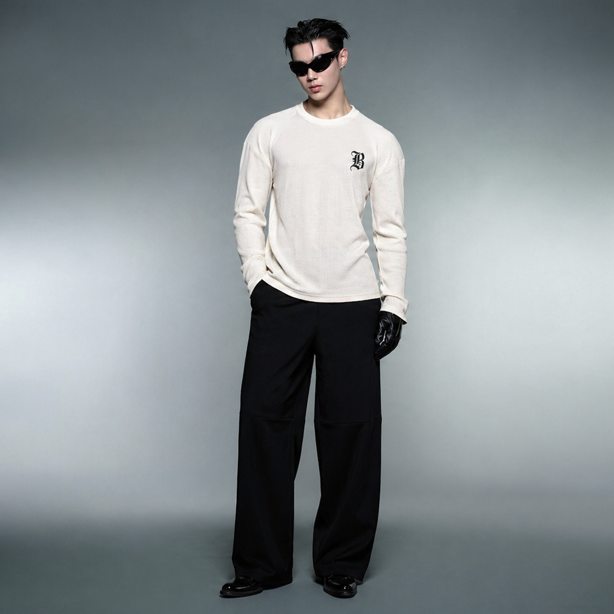 Blacklist Classic Minimal Waffle T-shirt Off White