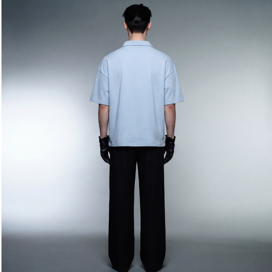 blacklist-club-ice-blue-oversized-quarter-zip-t-shirt model back