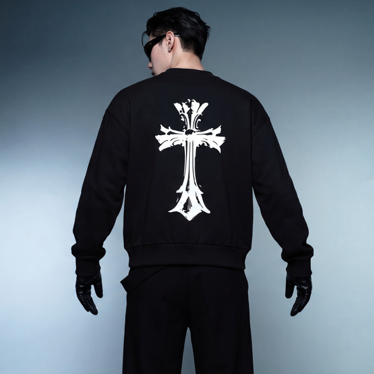 BLACKLIST CROSSES BLACK OVERSIZED SWEATSHIRT BASICS