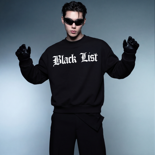 BLACKLIST CROSSES BLACK OVERSIZED SWEATSHIRT BASICS