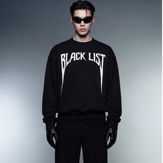 BLACKLIST OFFICIAL BLACK OVERSIZED SWEATSHIRT BASICS
