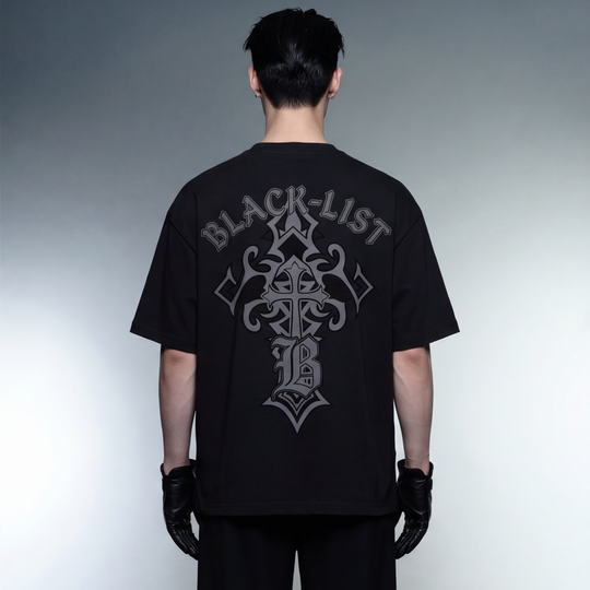 Blacklist Crosses Black Oversized T-Shirt
