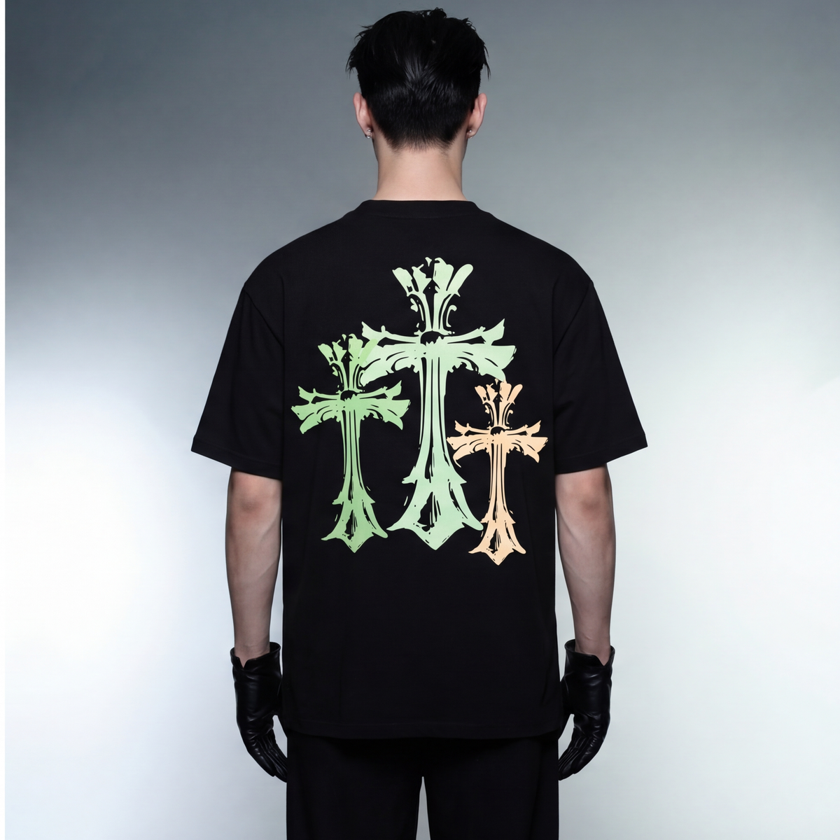 blacklist-crosses-red-black-t-shirt model back