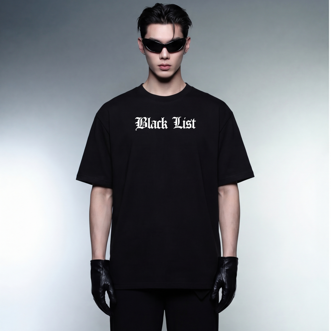 blacklist-crosses-red-black-t-shirt model front