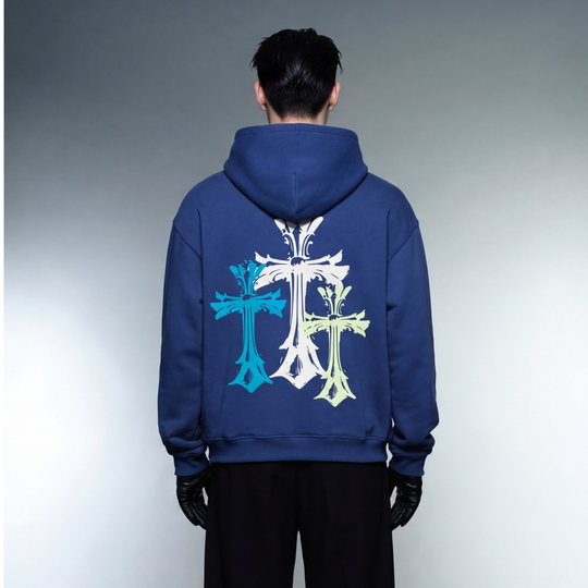 BLACKLIST CROSSES BLUE BASICS OVERSIZED HOODIE