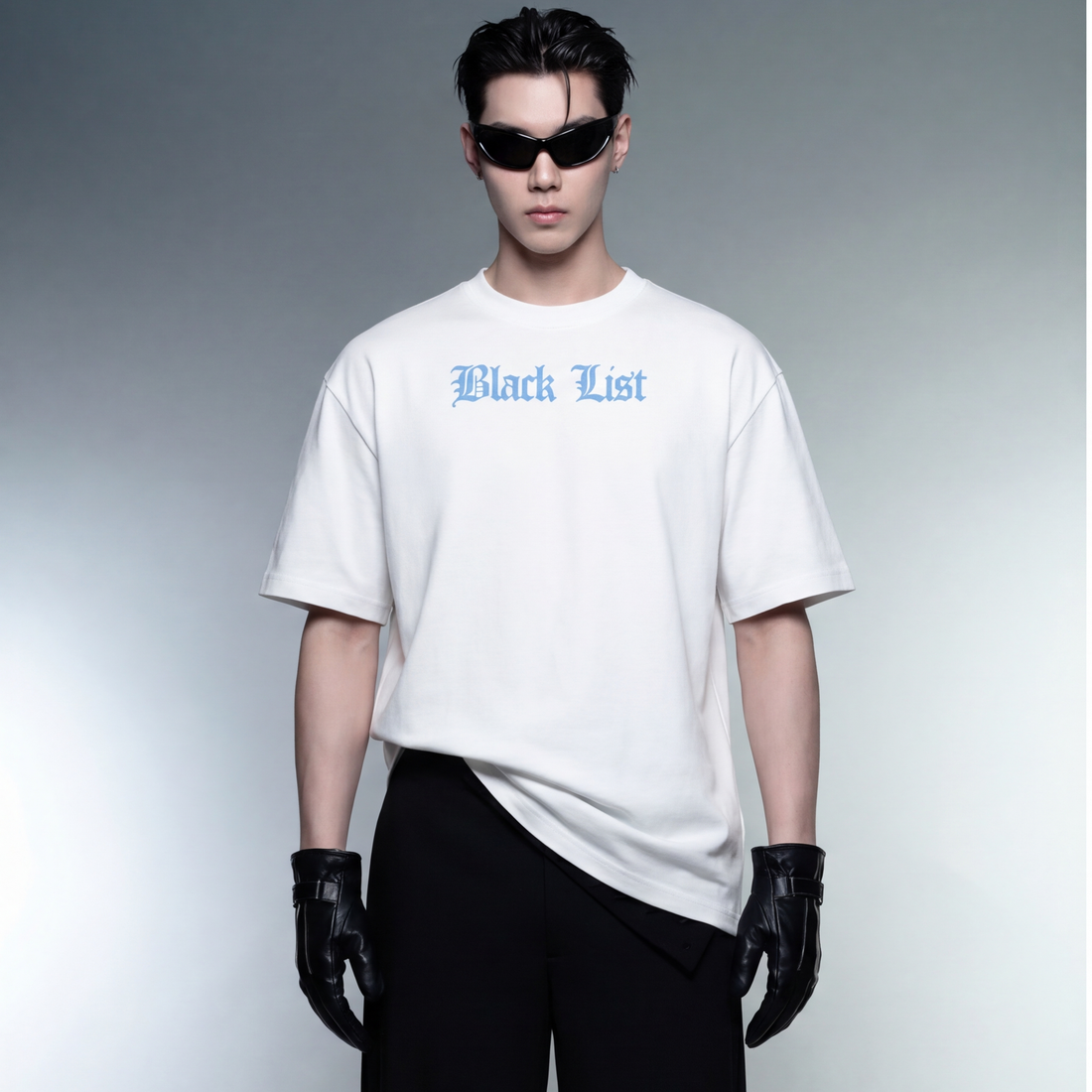 blacklist-crosses-white-t-shirt model front