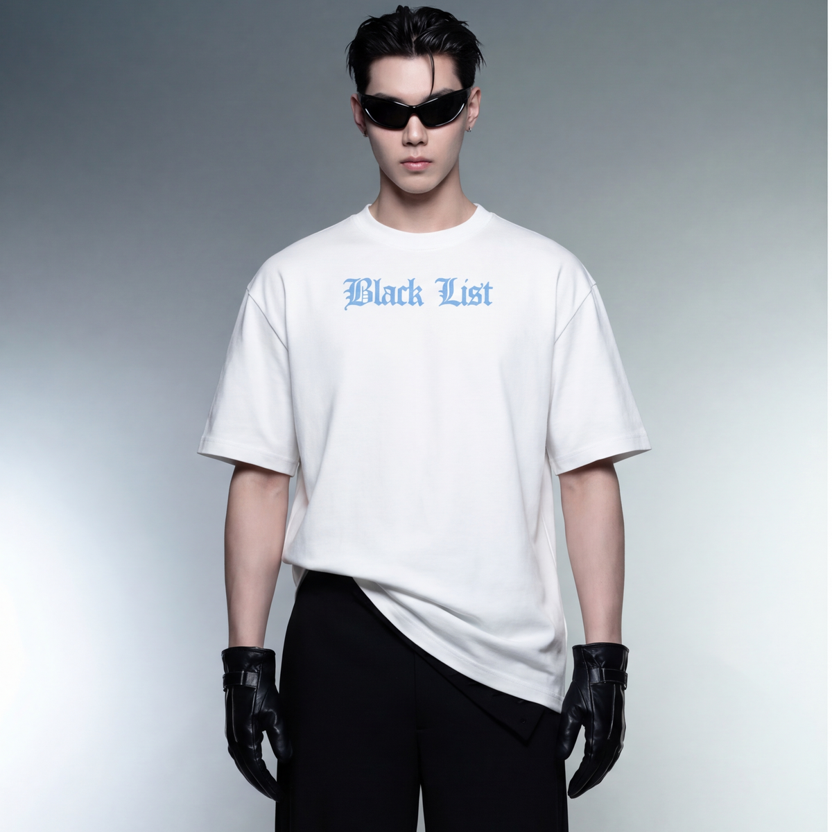 blacklist-crosses-white-t-shirt model front