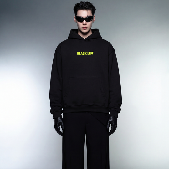 BLACKLIST DRIP NEON YELLOW OVERSIZED HOODIE
