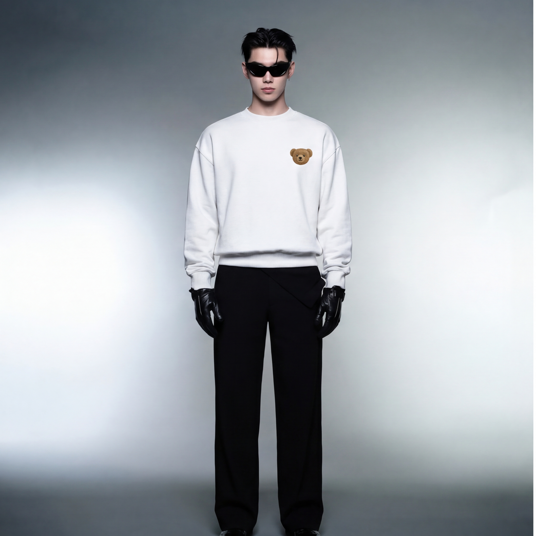 blacklist-drip-white-ice-blue-oversized-sweatshirt-copy model front