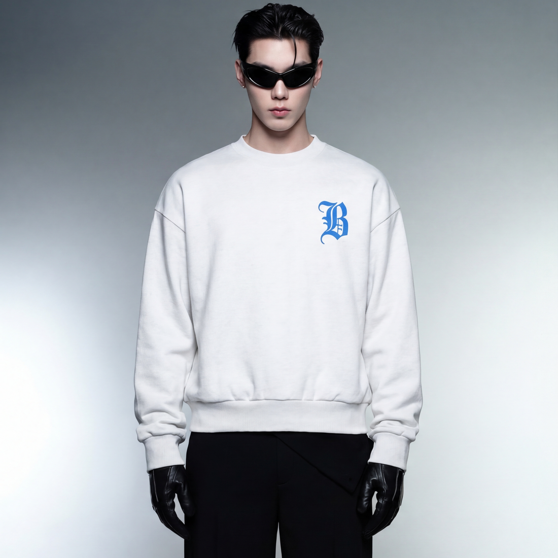 blacklist-drip-white-nado-grey-oversized-sweatshirt-2-0-copy model front
