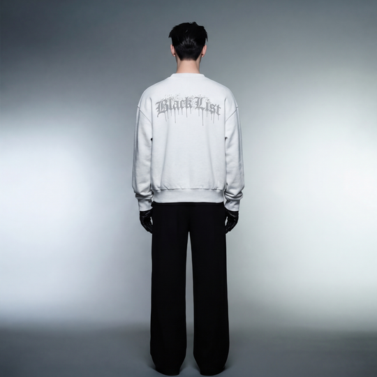 BLACKLIST DRIP WHITE NADO GREY OVERSIZED SWEATSHIRT 2.0