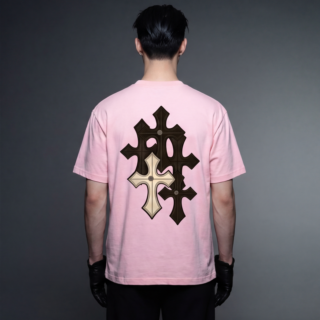blacklist-essential-cross-desert-sand-pink-t-shirt model back