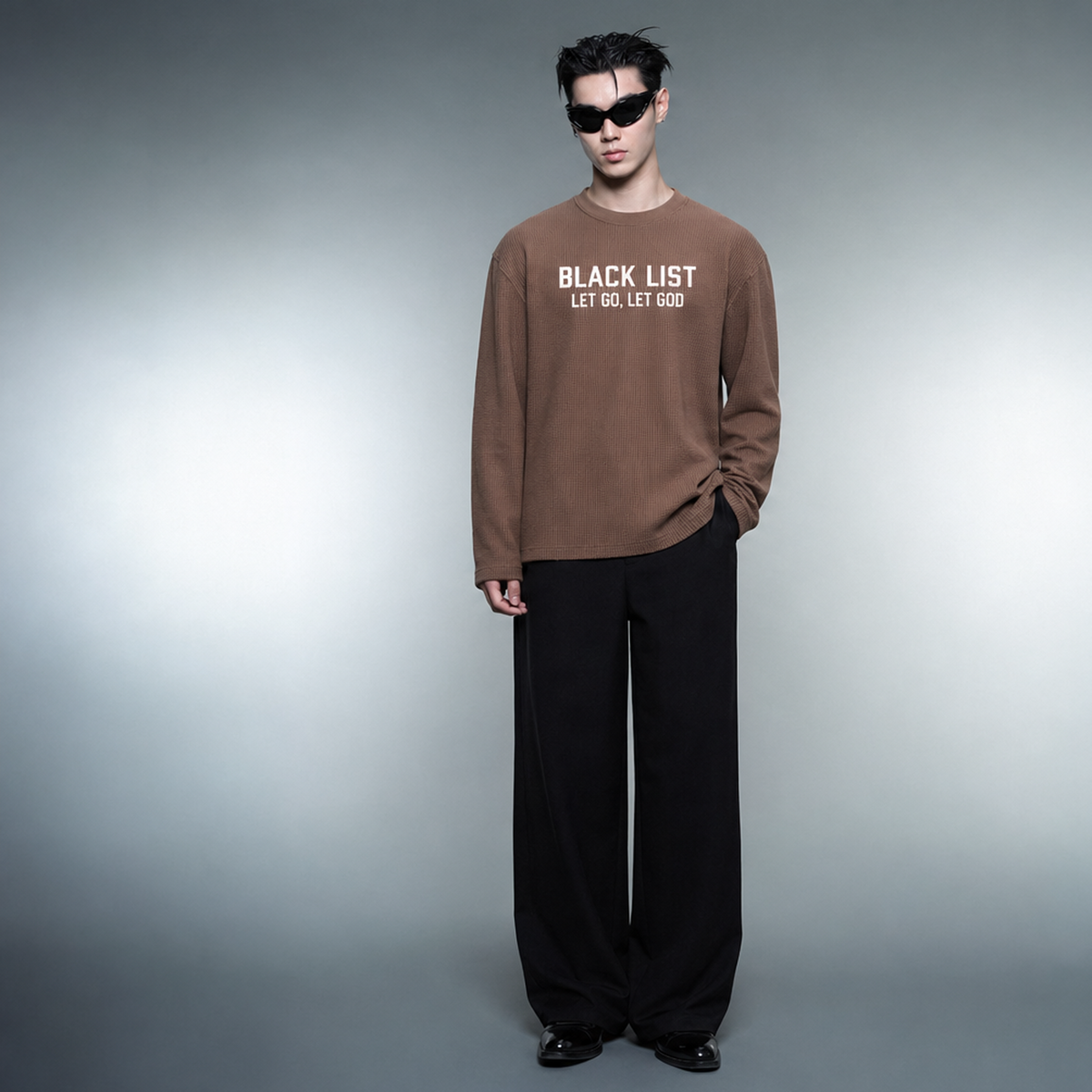Blacklist Let Go Let God Brown Waffle T-shirt