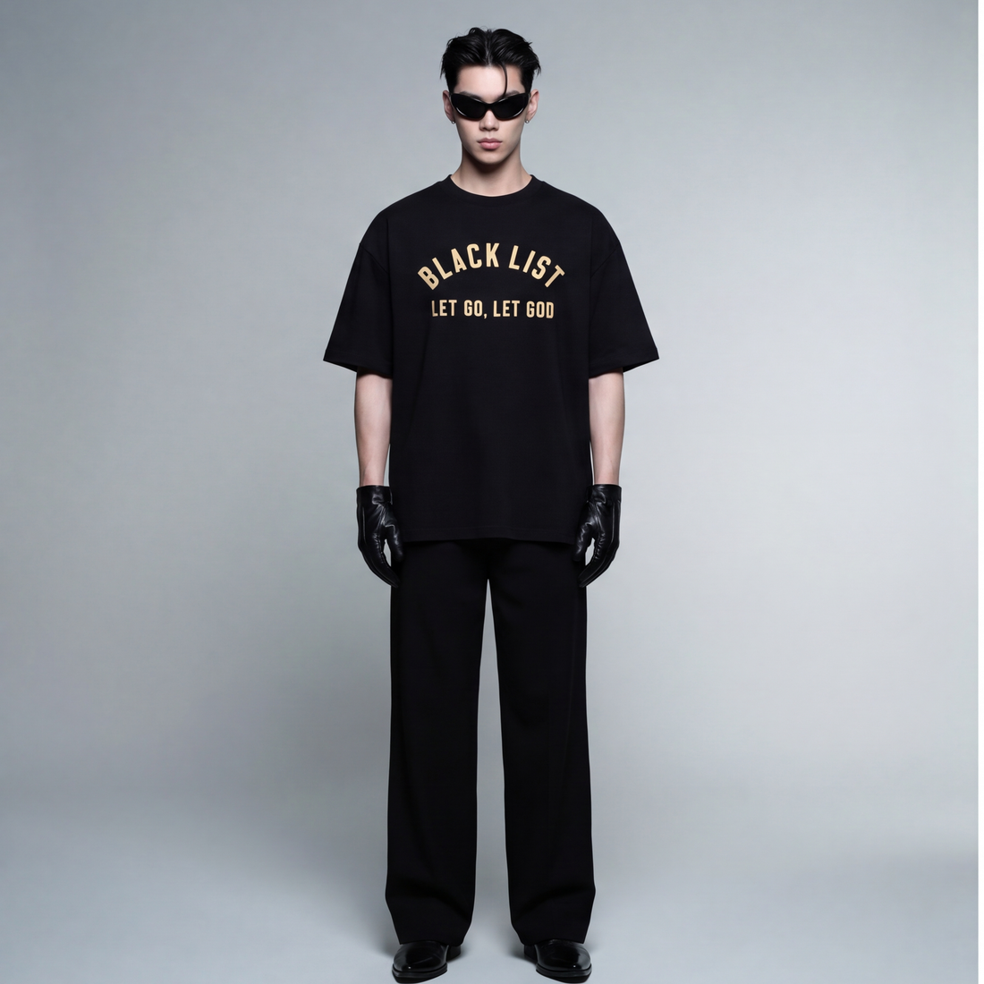 blacklist-let-go-let-god-t-shirt-black model front