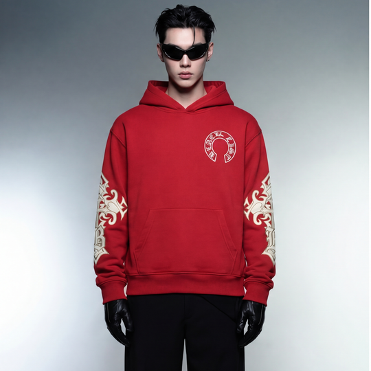 BLACKLIST CROSSES RED OVERSIZED HOODIE