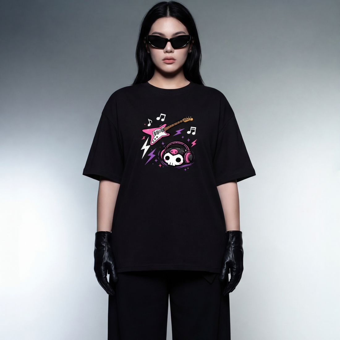 blacklist-punk-princess-tee-black model front