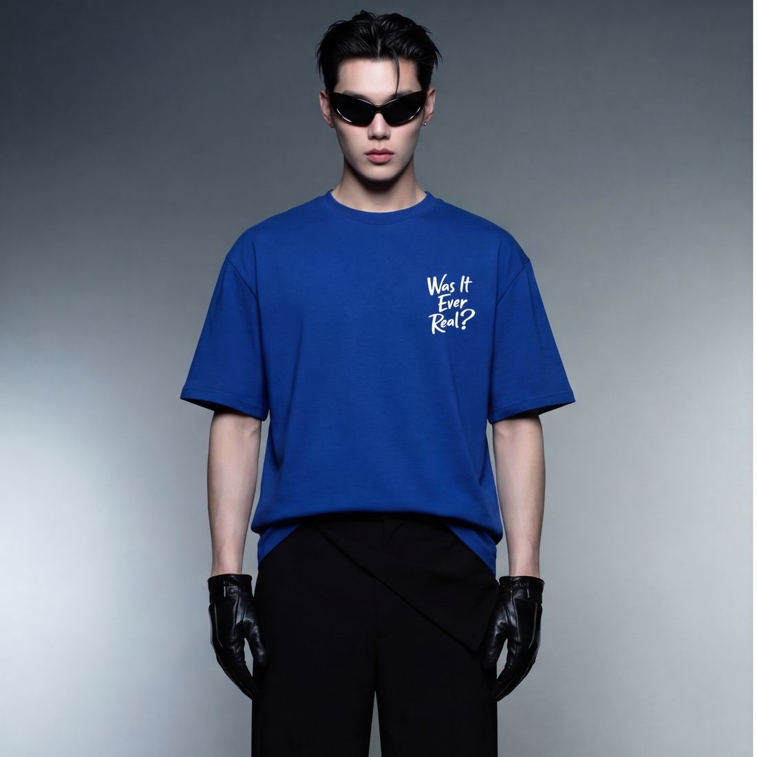 blacklist-was-it-ever-real-t-shirt-blue model front