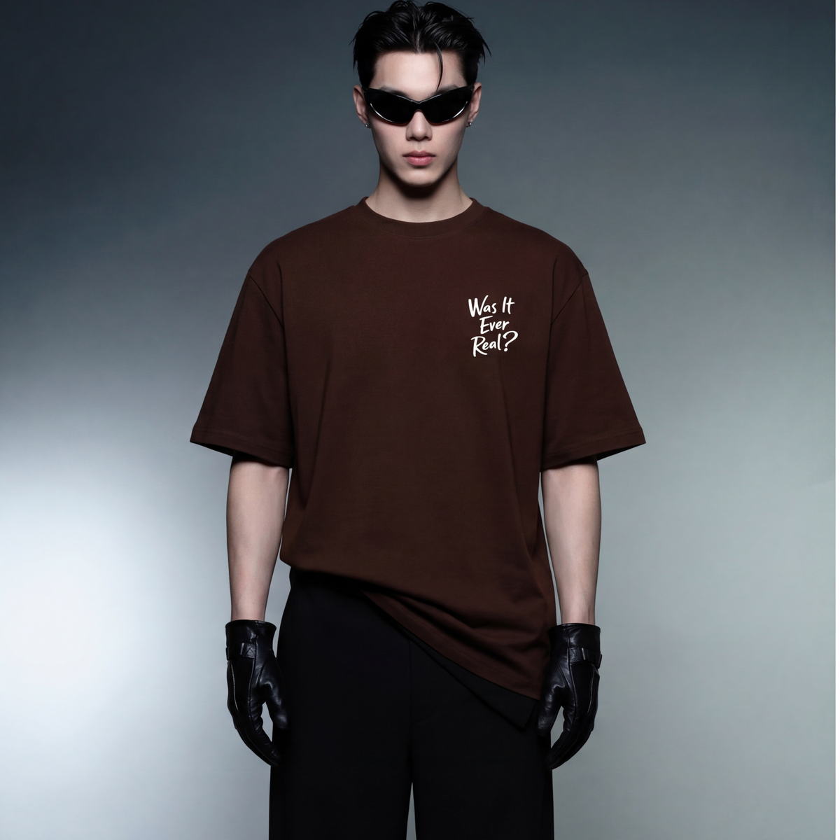 blacklist-was-it-ever-real-t-shirt-brown model front